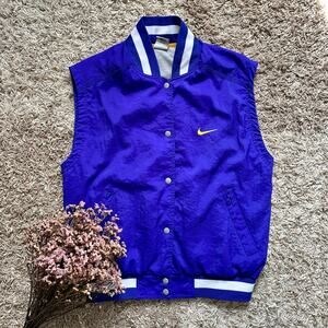 Rare Vintage Nike Nylon Blue Vest Big Swoosh Men’s Size M